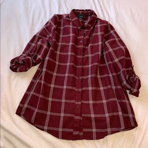 Lumiere Maroon flannel shirt/dress
